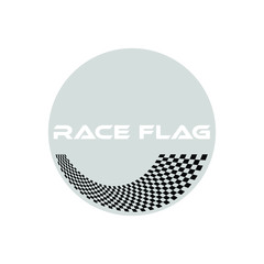 Modern Race Flag Additional Circle Ellipse Background Template Design Element for automotive company logo decal fast speed with high end look