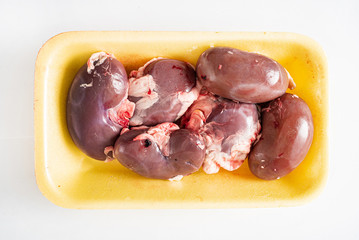 kidneys mutton on the white background