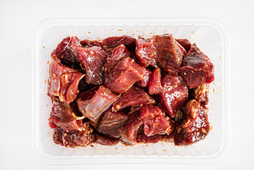 beef kebab on the white background
