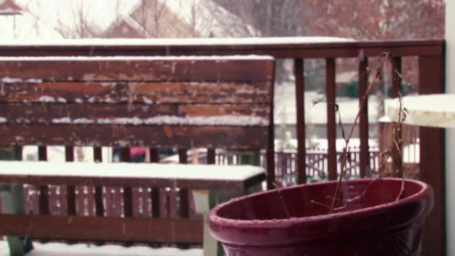 snow on proch
