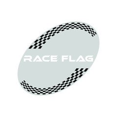 Modern Race Flag Additional Circle Ellipse Background Template Design Element for automotive company logo decal fast speed with high end look