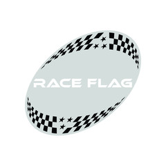 Modern Race Flag Additional Circle Ellipse Background Template Design Element for automotive company logo decal fast speed with high end look