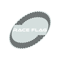 Modern Race Flag Additional Circle Ellipse Background Template Design Element for automotive company logo decal fast speed with high end look
