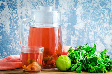 strawberry compote with mint and lime