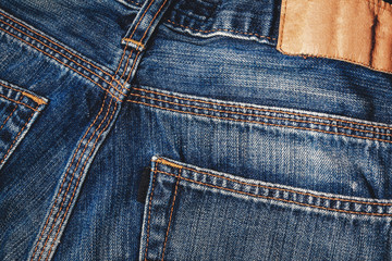 Fototapeta premium blank label on denim jeans