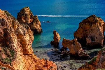 Fototapeta na wymiar Ponta da Piedade cliffs, Algarve, Portugal
