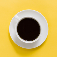 Top view cup of coffee