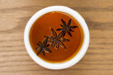 Top view anise teacup