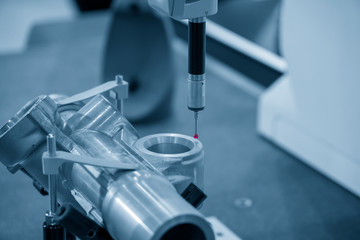 The CMM , coordinate measuring machine measure the aluminium parts with the touching probe. The...