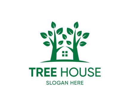 Tree House logo Design vector, Nature House Logo