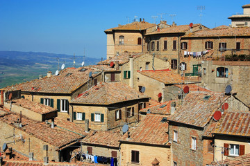 Fototapeta na wymiar Panorama of the ancient city of Volterra, Italy