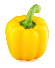 yellow bell pepper isolated on white background