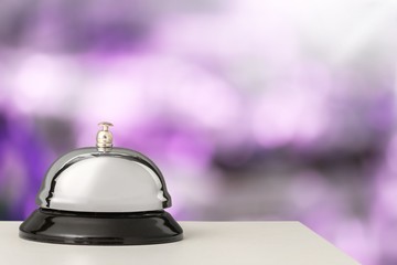 Vintage hotel reception service desk bell.