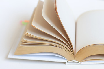 open book on white background