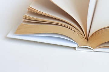 open book on white background