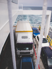 Lorry on back of ferry