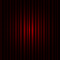 Red stage curtain realistic vector illustration for theater or opera scene backdrop, concert grand opening or cinema premiere. Red curtains or portiere drapes for ceremony performance design template