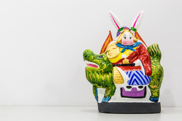 Chinese traditional middle autumn festival gift,a rabbit officeholder closeup