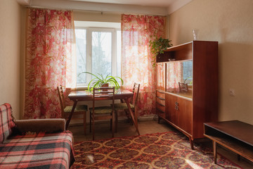 Interior of typical soviet style apartment.