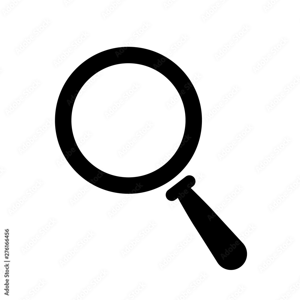 Poster Magnifier icon. Design element for search bar. Vector magnifier icon.