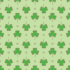 Seamless pattern. Clover leaves. St. Patrick's Day