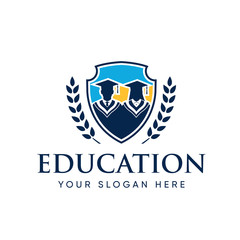 Graduate Student College Logo Template, Education Logo Design