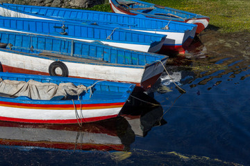 Fototapeta na wymiar Boats in the water with reflection