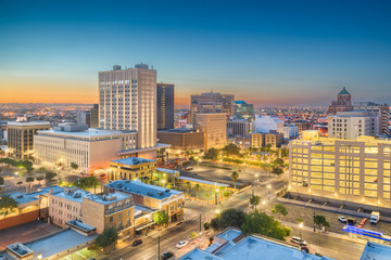 El Paso, Texas, USA Downtown Skyline - obrazy, fototapety, plakaty