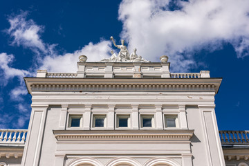 Manor house, palace with park of Duke Oginskis in Plunge, Lithuania. Plungė manor homestead in neo-renaissance style.