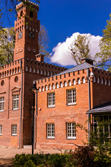 Obraz premium Manor house, palace with park of Duke Oginskis in Plunge, Lithuania. Plungė manor homestead in neo-renaissance style.