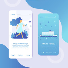 Landing page template for online Shopping with flat people characters and bags. Concept for website banner, mobile app templates, e commerce sales, digital marketing. Vector illustration