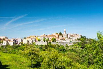 Fototapeta na wymiar View to old town Labin near Rabac in Istria, Croatia