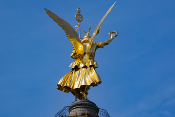 Fototapeta na wymiar The Berlin Victory Column with a golden angel.