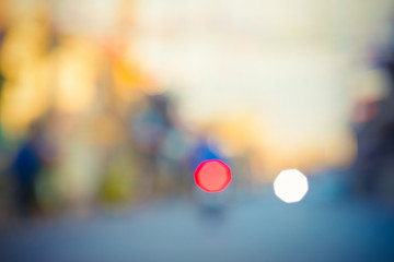 Abstract blur Bokeh background, pedestrian street, background for graphic work