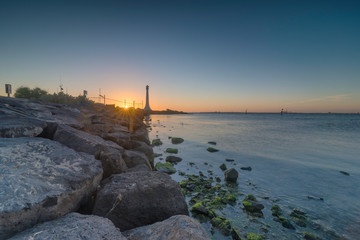 Fototapeta na wymiar Lighthouse in St kilda beach