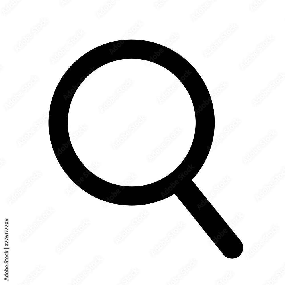 Poster Simple vector magnifier icon. Magnifying glass icon for search bar design.