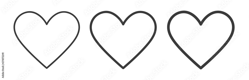 Poster Heart icons, concept design element for web design. Vector heart from outline.