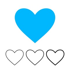 Vector heart icon, ready concept design element for website and app. Heart shaped button. Button add to favorites or i like.