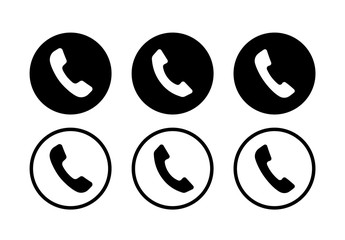 Phone icon vector. Phone glyph set, isolated on white background.
