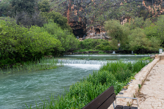 the Banias Spring source of the jordan river