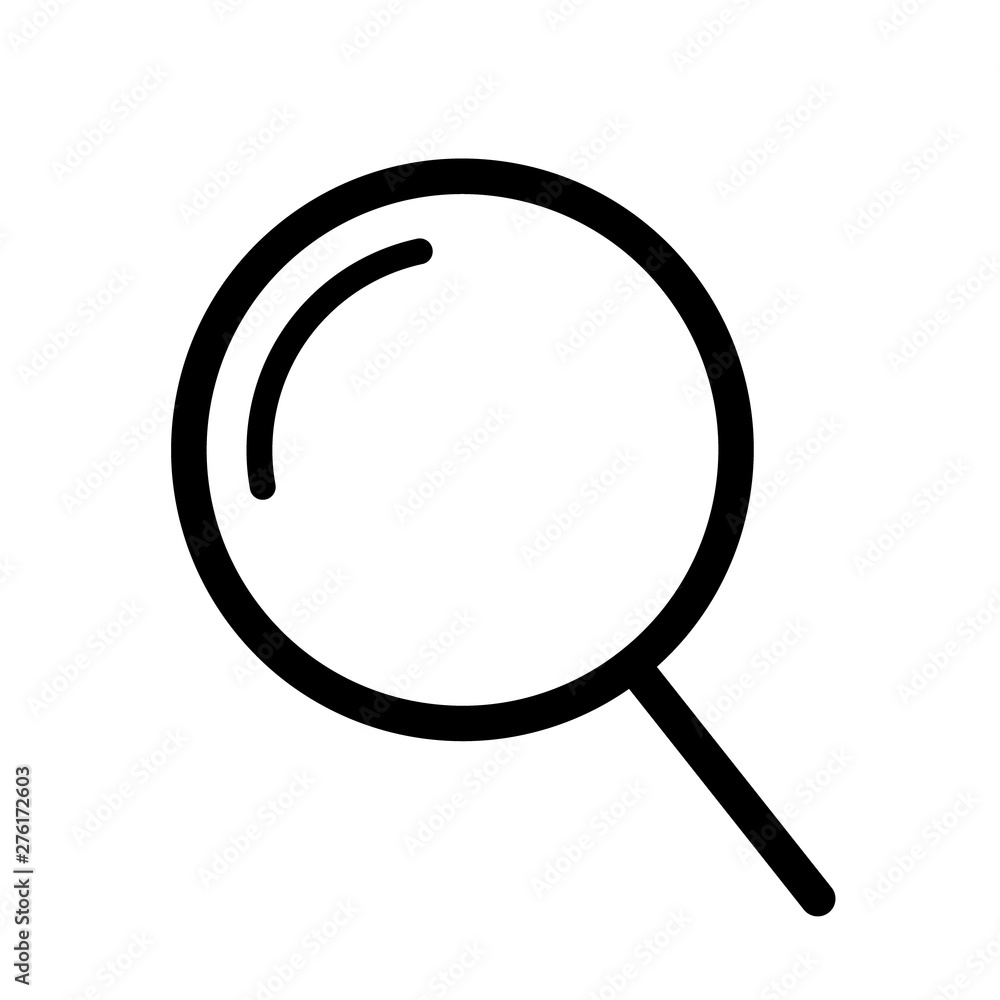 Poster black vector magnifier icon. magnifying glass icon, design element for search bar.