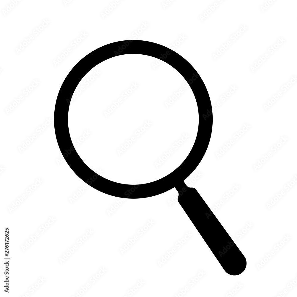 Poster vector magnifier icon. flat icon for search bar.