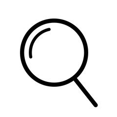 Black vector magnifier icon. Magnifying glass icon, design element for search bar.