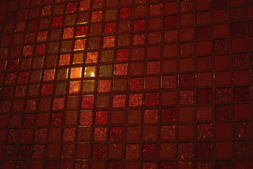 Background from red mosaic tiles 