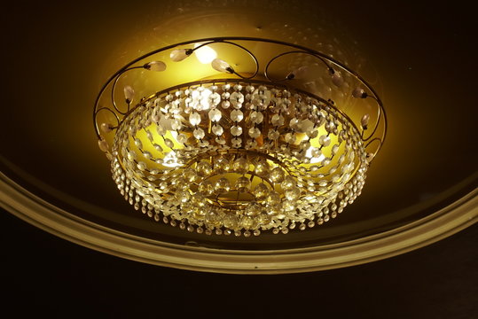 Golden Crystal Glass Chandelier luxury light 