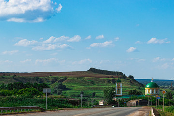 landscape with road and clouds