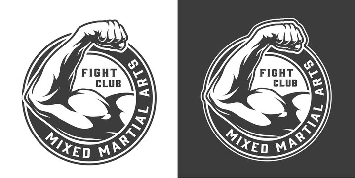 Vintage monochrome fight club emblem