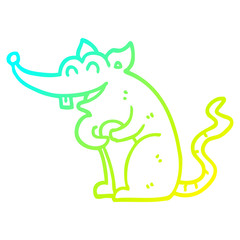 cold gradient line drawing cartoon rat