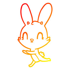 warm gradient line drawing cute cartoon rabbit