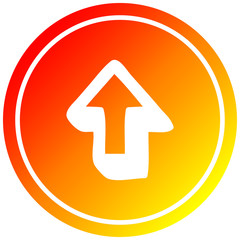 direction arrow circular in hot gradient spectrum